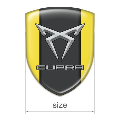 Seat Cupra Domed Emblem Yellow base Gray Logo 