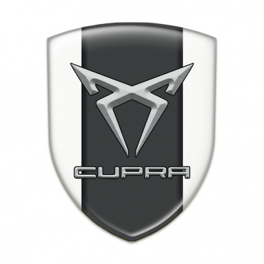 Seat Cupra Silicone Emblem White Base Gray Logo 