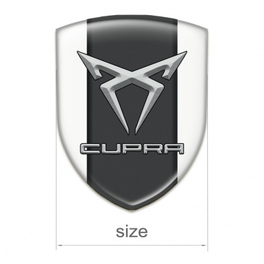 Seat Cupra Silicone Emblem White Base Gray Logo 
