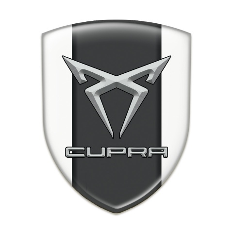 Seat Cupra Silicone Emblem White Base Gray Logo 