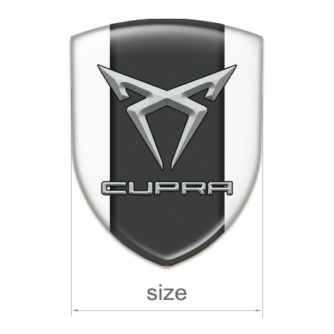 Seat Cupra Silicone Emblem White Base Gray Logo 
