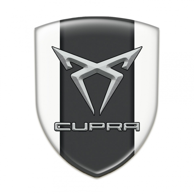 Seat Cupra Silicone Emblem White Base Gray Logo 