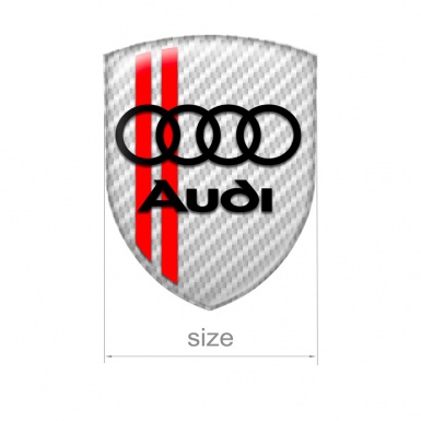 Audi Shield Silicone Sticker Black Logo Light Carbon