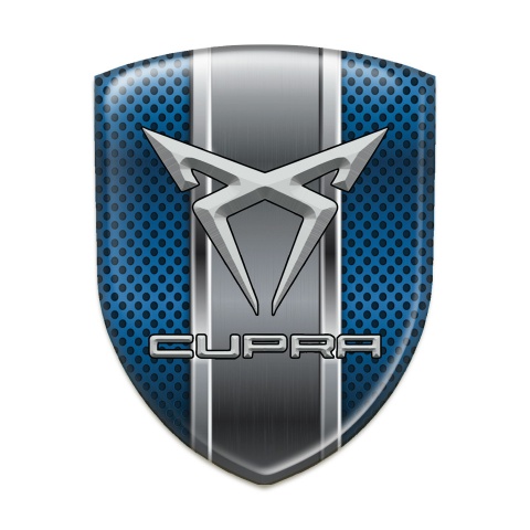 Seat Cupra Domed Emblem Blue Mesh with Metal Central Panel 
