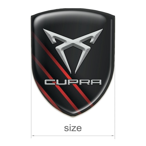 Seat Cupra Resin Sticker dark Base with Red Diagonal Lines design 