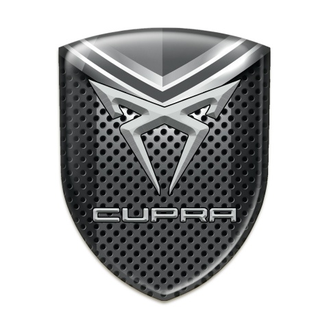 Seat Cupra Tuning Badge Dark Perforated Metal with Gray Detail Design 