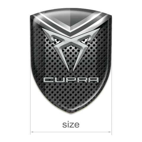 Seat Cupra Tuning Badge Dark Perforated Metal with Gray Detail Design 