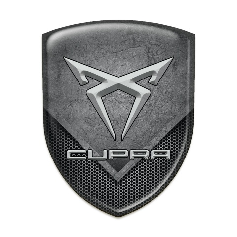 Seat Cupra Car Interior Badge Scratched Stone with Dark Mesh Design 