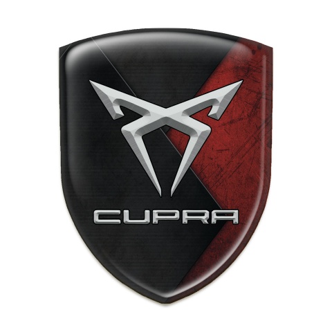Seat Cupra Silicone Car Decal Badge Black Red Textur Design 