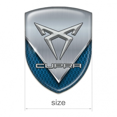 Seat Cupra Tuning Emblem Blue Mesh with Aluminum Sheet Style 