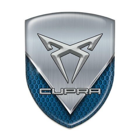 Seat Cupra Tuning Emblem Blue Mesh with Aluminum Sheet Style 