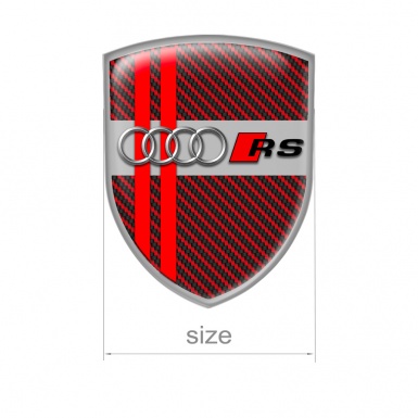 Audi RS Shield Silicone Sticker Grey with Red Carbon