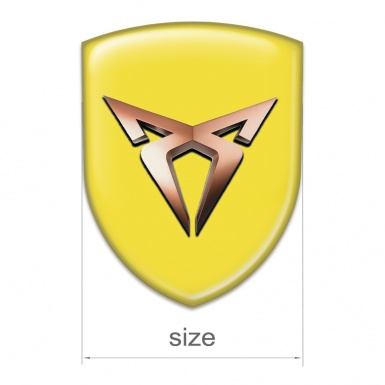 Seat Cupra Self Adhesive Car logo Emblem Yellow Base Classic Logo 