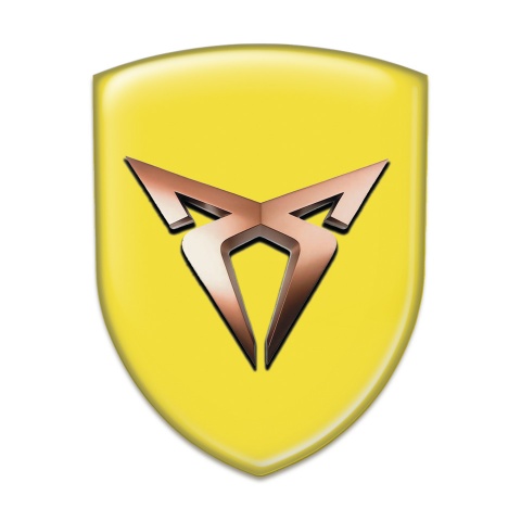 Seat Cupra Self Adhesive Car logo Emblem Yellow Base Classic Logo 