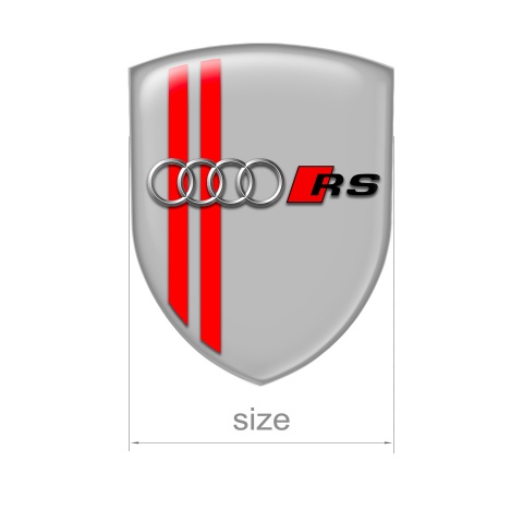 Audi RS Shield Silicone Sticker Grey Red Line
