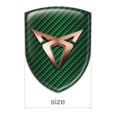 Seat Cupra Auto Emblem Green Carbon Base Classic Logo 