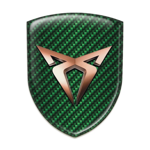 Seat Cupra Auto Emblem Green Carbon Base Classic Logo 