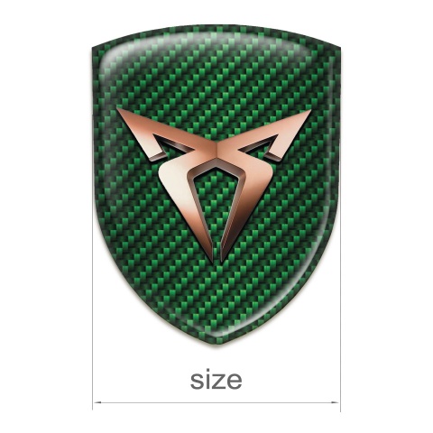 Seat Cupra Auto Emblem Green Carbon Base Classic Logo 