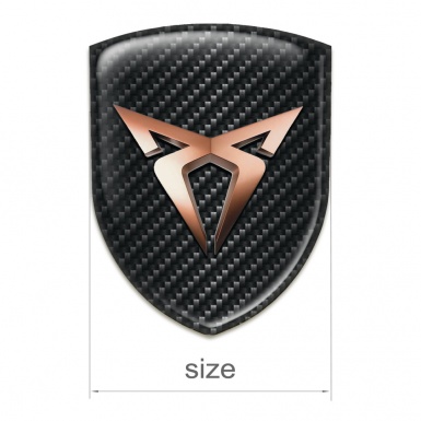 Seat Cupra Emblem Badge Logo Black Carbon Base Copper Logo 