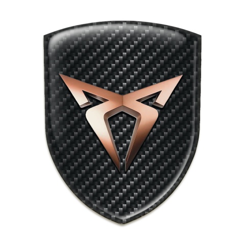 Seat Cupra Emblem Badge Logo Black Carbon Base Copper Logo 