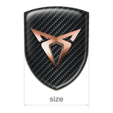 Seat Cupra Emblem Badge Logo Black Carbon Base Copper Logo 