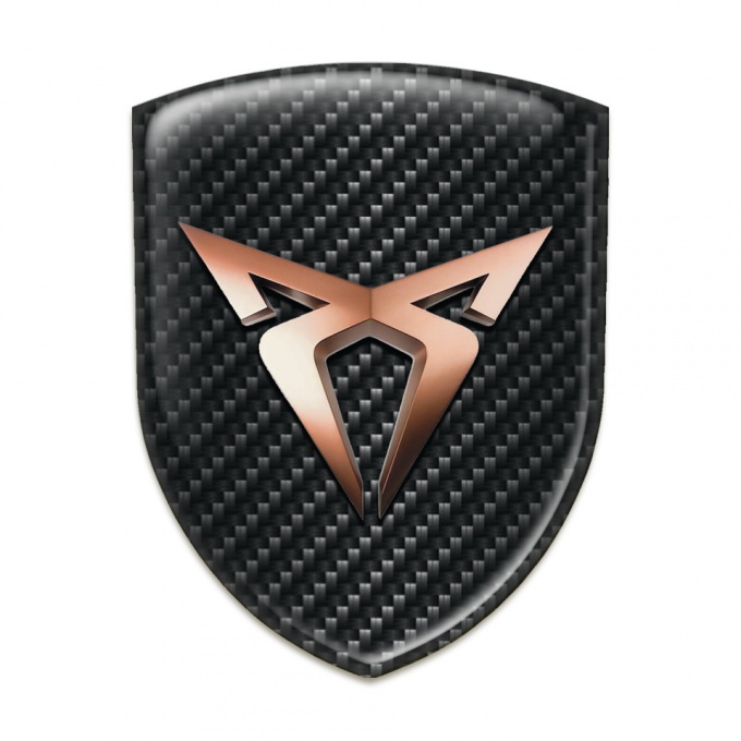 Seat Cupra Emblem Badge Logo Black Carbon Base Copper Logo 