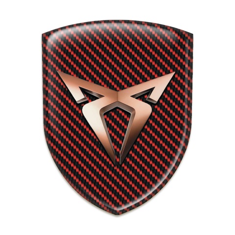 Seat Cupra Logo Emblem Red Carbon Base Copper Logo 