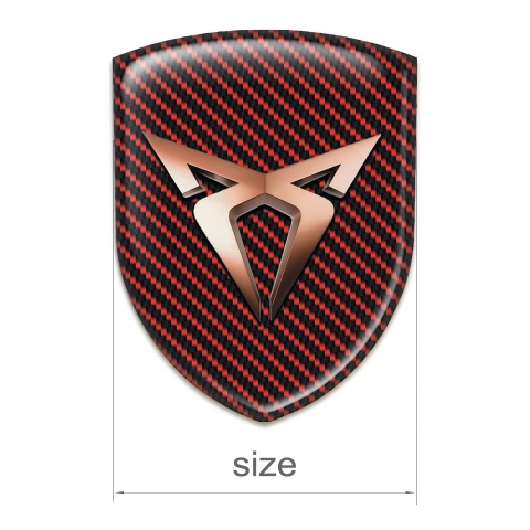 Seat Cupra Logo Emblem Red Carbon Base Copper Logo 