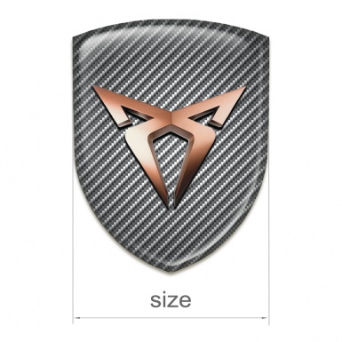 Seat Cupra Tuning Emblem Carbon Base Copper Logo 