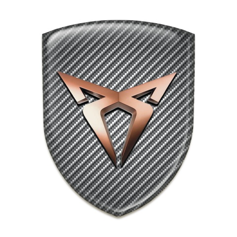 Seat Cupra Tuning Emblem Carbon Base Copper Logo 