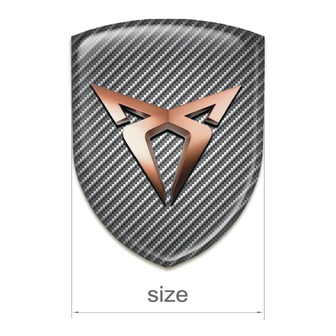Seat Cupra Tuning Emblem Carbon Base Copper Logo 