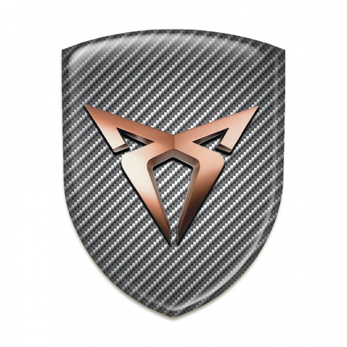 Seat Cupra Tuning Emblem Carbon Base Copper Logo 