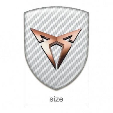 Seat Cupra Self Adhesive Emblem Logo White Carbon and Classic Logo 