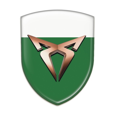 Seat Cupra Domed Emblem Green White Base Classic Logo 