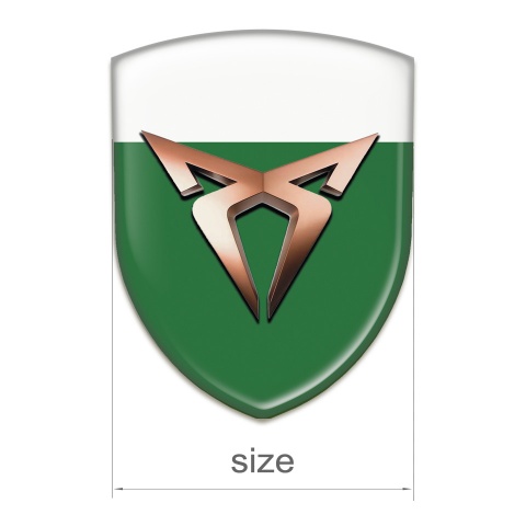 Seat Cupra Domed Emblem Green White Base Classic Logo 