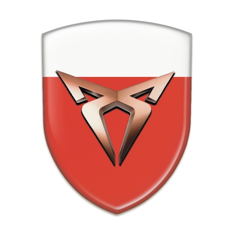 Seat Cupra Silicone Emblem Red White Base Classic Logo 