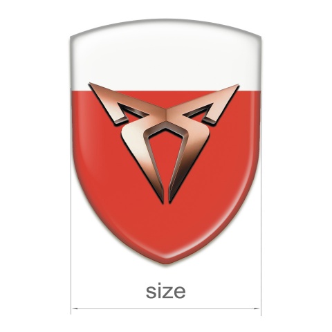 Seat Cupra Silicone Emblem Red White Base Classic Logo 