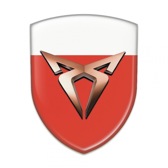 Seat Cupra Silicone Emblem Red White Base Classic Logo 