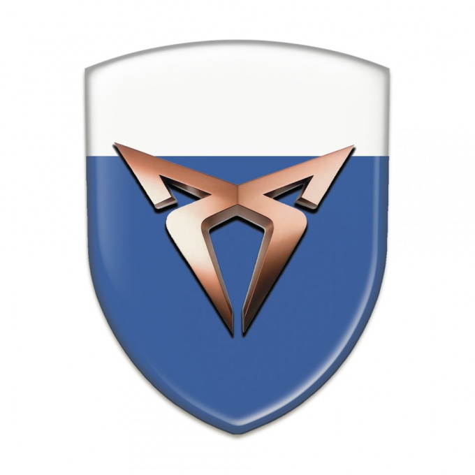 Seat Cupra Resin Sticker Blue White with Classic Logo 
