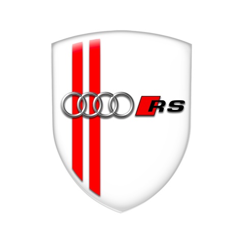 Audi RS Shield Silicone Sticker White Red Line