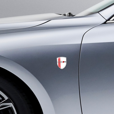 Audi RS Shield Silicone Sticker White Red Line