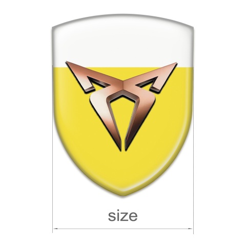 Seat Cupra 3D Gel Emblem Yellow White Base with Classic Logo 