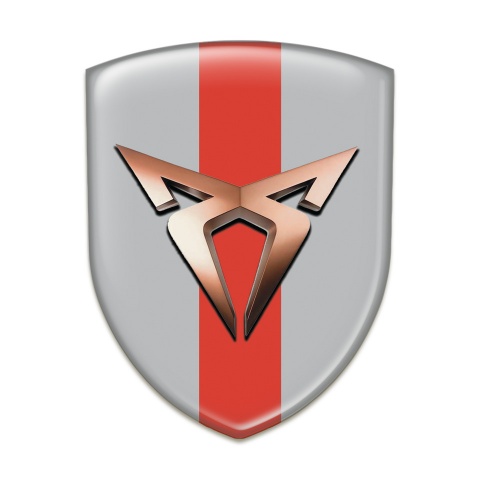 Seat Cupra Tuning Badge  Gray with Red Band Design 