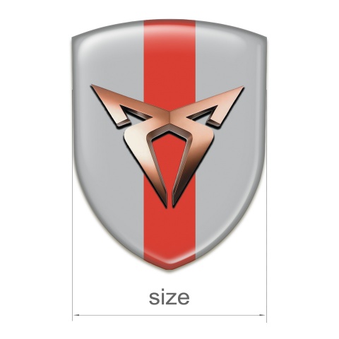 Seat Cupra Tuning Badge  Gray with Red Band Design 