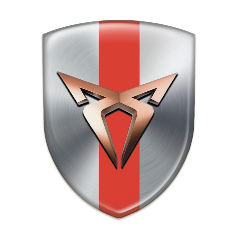 Seat Cupra Car Accessories Badge Silver with Red Band Design 