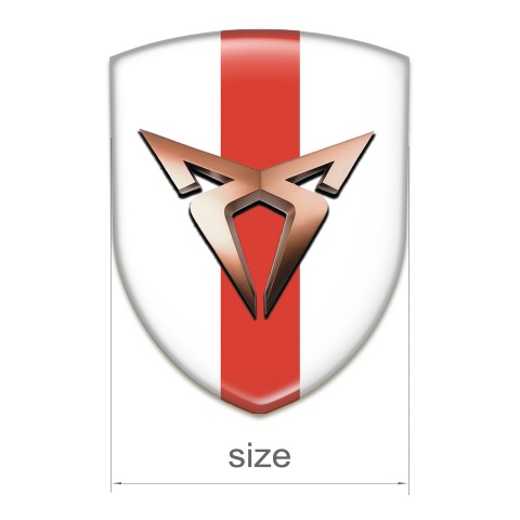 Seat Cupra Silicone Car Decal Badge White with Red Band Design 