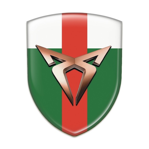 Seat Cupra Silicone Badge Green White with Red Band Design 