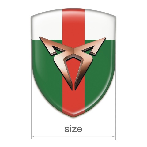 Seat Cupra Silicone Badge Green White with Red Band Design 