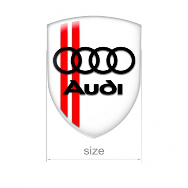 Audi Shield Silicone Sticker White Black Logo