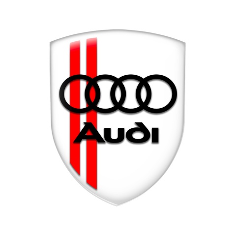 Audi Shield Silicone Sticker White Black Logo
